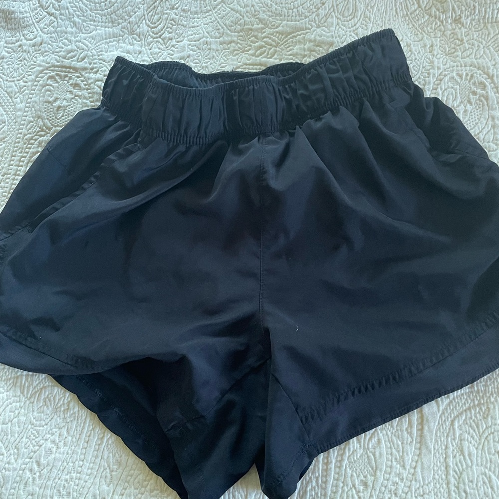 black athletic shorts